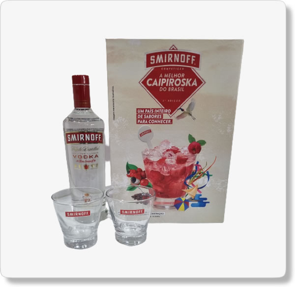 kit smirnoff caixa e copo